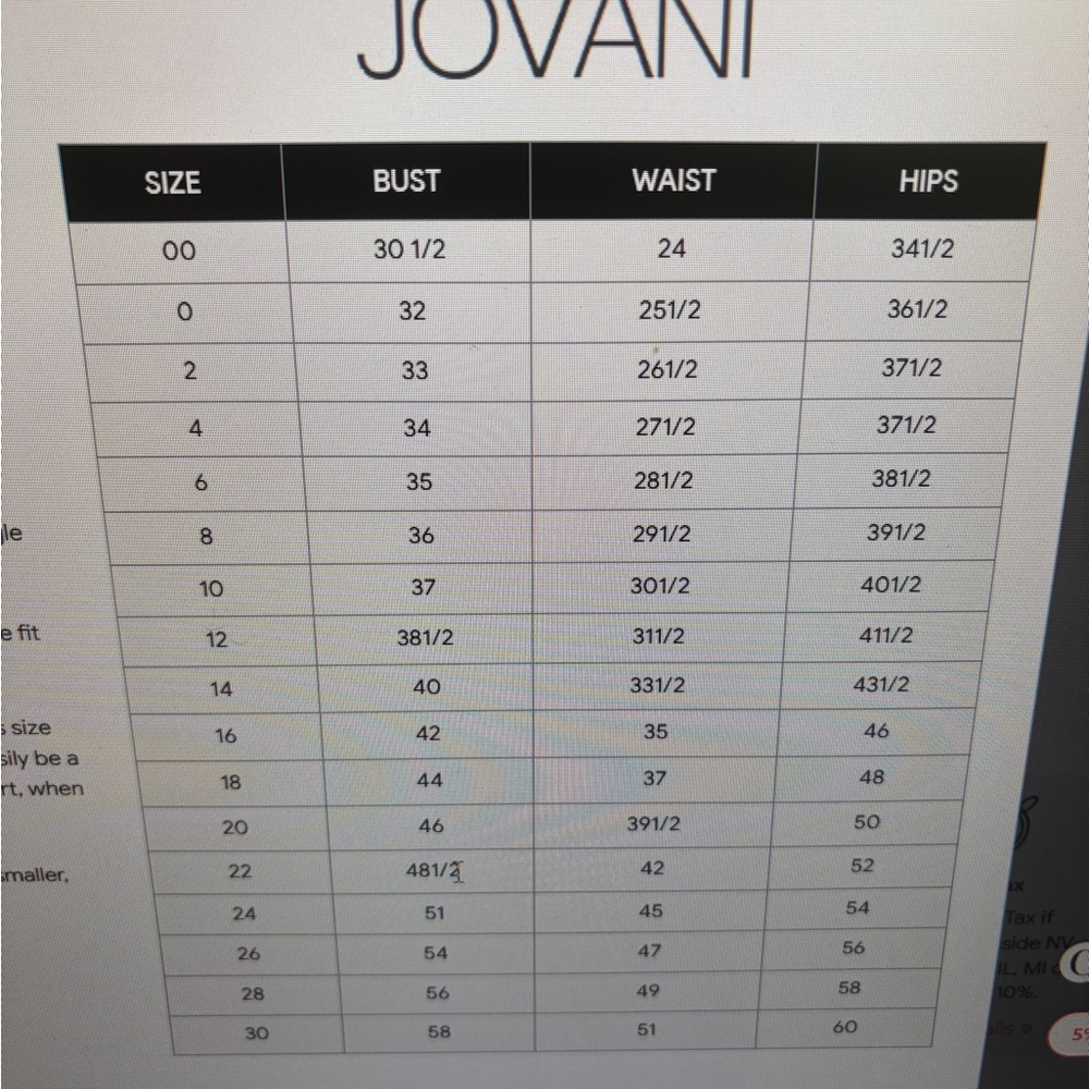 Jovani Black Garment Care Label